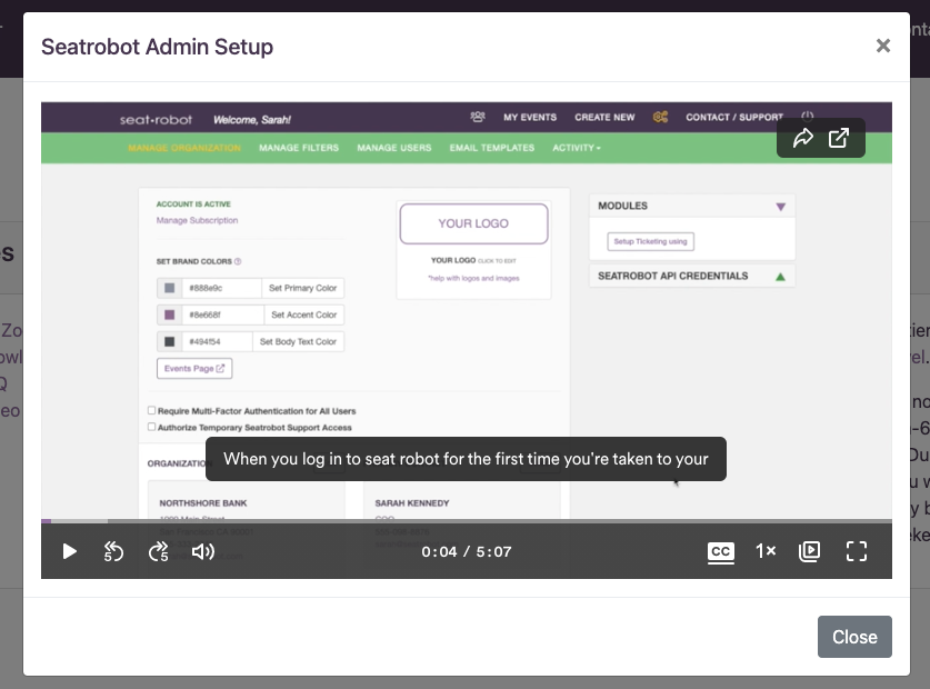 Click for admin setup video