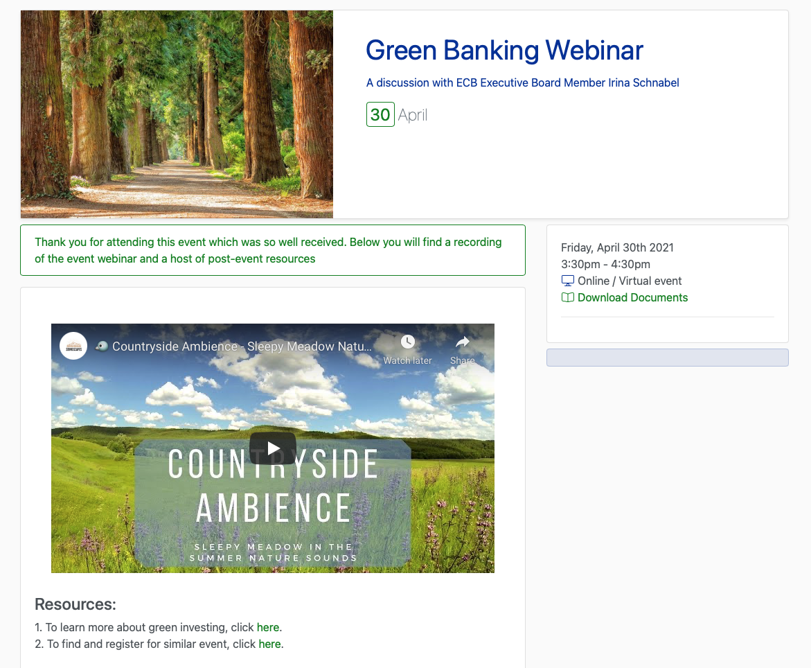 Example events website