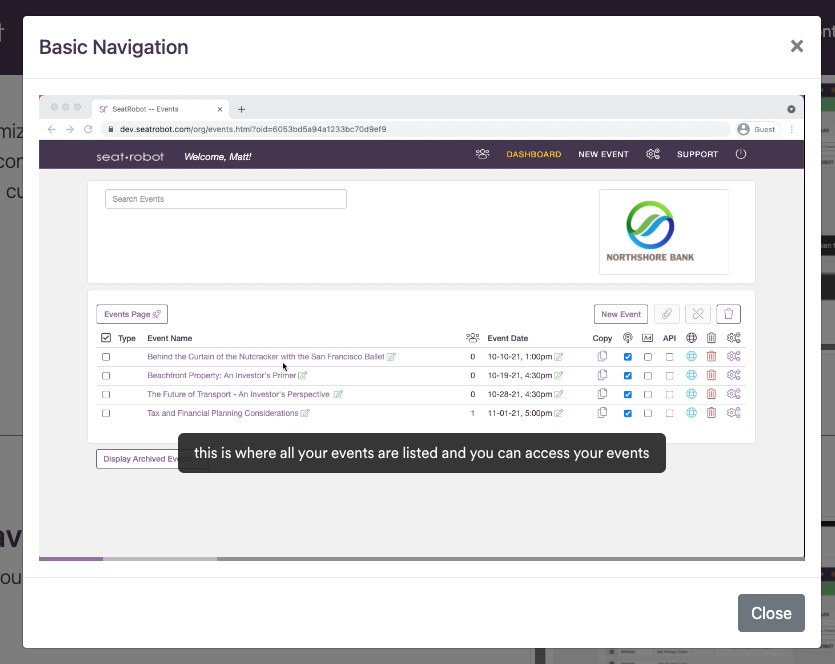 Click for basic platform navigation video