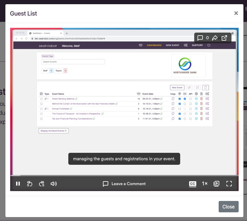 Click for guest list video