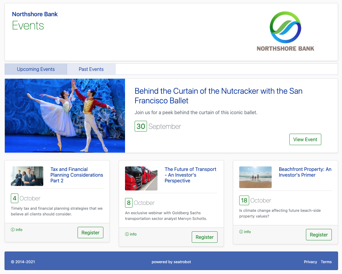 Example events website