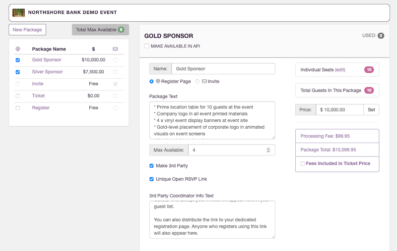 Sponsor package creation tools image